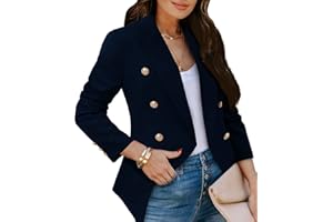 CZIMOO Damen Blazer Langarm Open Front Business Cardigan mit Taschen Elegant Revers Anzüge Jacken