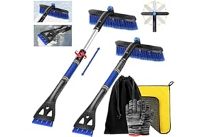 TUIBEIDAMAI grattoir Neige,Brosse Neige Voiture,Brosse Neige Voiture,grattoir Neige Pare Brise,grattoir Pare Brise Voiture telescopique,gratoir pour vitre Hiver Voiture telescopique