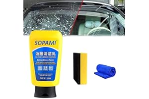 OBONG Sopami Emulsione detergente per pellicola a olio,Sopami ricopre rapidamente la cera per auto,rimuove la pellicola a olio per vetro per auto,cera lucidante per rivestimento ceramico per auto (1 pezzo)