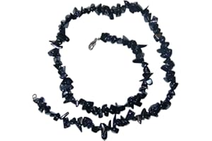 JANNI-SHOP-SPLITTER KETTEN UND ARMBÄNDER 1 Stück Blaufluss Splitter Kette echte Edelsteinkette 45 cm Länge mit silberfarbenem Karabinerverschluss.(2610)