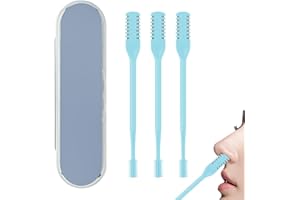 STARFA LAB 3 Stück Nasenhaartrimmer 2 in 1 Professioneller Doppelköpfiges Haarmesser Clipper Nasenhaarentferner (Blau)
