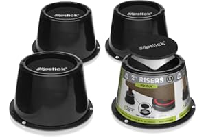 Slipstick CB674 Premium 2 Inch Furniture Risers/Bed Raisers with Steel Reinforced Top (4 Pack) Adds 2" Height, Supports 2,640 Pounds