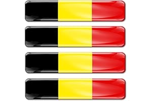 Biomar Labs® 4 x 3D Flexibles Autocollant Stickers National Drapeaux Belgique Belge Belgium A F 2
