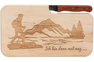 Spruchreif · Brotzeitbrett mit Messer · Brotzeitbrett mit Gravur · Holzbrett mit Messer · Geschenke für Wanderer · Outdoor Geschenke · Outdoor Frühstück