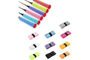 Strehknewen 10 Colours Tennis Grip Tape, Non-Slip, Tennis Band for Rackets, Self-Adhesive Overgrip for Tennis Rackets, Badminton, Squash & Padel, Multicoloured, Sweat-Resistant and Very Grip
