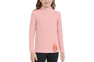 WOWENY Thermoshirt Kinder Langarm Thermo Unterhemd Warm Unisex Rollkragenpullover Mädchen Rollkragenshirt Jungen Winter Ski Unterziehshirt 6-14 Jahre