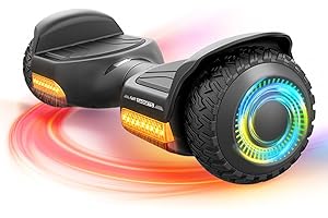 Gift Gadgets G1 Lite Streamline Black Hoverboard | 6.5-Inch Self-Balancing Scooter with Bluetooth Speaker, LED Wheels, and Lights | Balance Hover Board for Kids & Adults