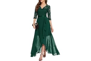 BBONLINEDRESS Bboninedress Robe de Soirée Cocktail Longue Asymétrique pour Mariage Invité Bal de Promo Anniversaire Cérémonie en Mousseline de Soie