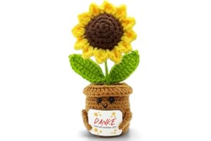 HEDAKANG Kleines Dankeschön Geschenk Danke Alles - Danke für die schöne Zeit Abschiedsgeschenk Erzieherin Erzieher Lehrerin Lehrer Kollegen Abschied Kollegin Gehäkelte Glücksbringer Wohnzimmer Büro Auto Deko