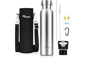 Ryaco Bottiglia Termica per Acqua in Acciaio Inox 560ml 750ml 1000ml, Senza BPA, Borraccia Sportiva Sottovuoto a Doppia Parete, Borracce Termiche per Bambini, Scuola, Ufficio, Sport, Palestra