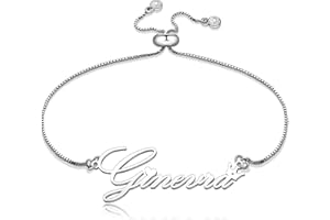 Kraven Bracciale Donna con Nome Bracciali Gioielli con Nome Iniziale Ciondolo Acciaio Personalizzate inciso Regolabile Regali di Natale per Donne Ragazze Adolescenti Figlia