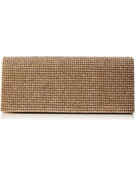 Berydale Damen Satin Handtasche mit Strassbezug, Clutch Schultertasche mit Zusatzkette und Magnetverschluss