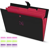 Ordnungsmappe a4 Fächermappe erweiterbar Ordner mit 5 Pockets Grosse Kapazität Aktenordner mit Druckknopf für Büro Hause…