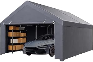 Eikuavons garagetält carport 4 × 6 m vattentät PE-presenning