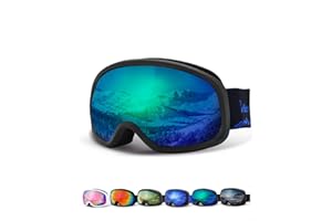 JetBlaze Ski Goggles Men Women Unisex OTG Ski Goggles for Glasses Wearers Snow Goggles Anti Fog Snowboard Goggles Ski Goggles for Skiing Compatible Helmet Spherical Mirrored