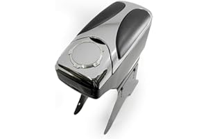 BOLOROMO Armrest Arm Rest Centre Console Car Auto Van Bus Universal Storage Box Organizer Cup Holder Chrome Leather