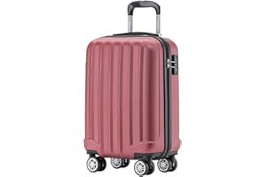 BEIBYE TSA-Schloß 2080 Hangepäck Zwillingsrollen Reisekoffer Koffer Trolley Hartschale Handgepäck M(Boardcase) (Weinrot, M)