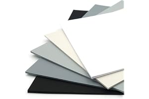 Rothmill A4 Coloured Card Stock, 220gsm Weight and 280 Micron Thickness, Grey Card Pack with 5 'Grey' Tones, Ideal for Arts and Craft, Office and Stationery Use - 50 Sheets