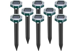 TENUEVO Solar Maulwurf Vertreiber Wühlmausschreck, 8 Stück MOLE Repeller Ultraschall Maulwurfschreck für Wühlmäuse & Maulwurf,Solar Abwehr wasserdicht und flüsterleise,SCHNELLE Ergebnisse (8)