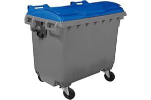 Mobil Plastic Cassonetto 4 ruote porta rifiuti immondizia lt. 1100 - Fondo GRIGIO e coperchio BLU