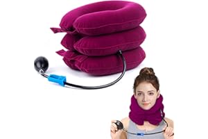 TRUUME Cervical Neck Traction Device, Hals Zugvorrichtung, Nackenstütze, Nackenbandage für Nackenschmerzen und Unterstützung, für die Entlastung der Halswirbelsäule Druck, Rose Red