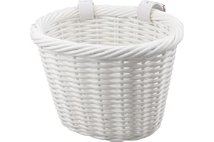ZUKKA Cesta de Bicicleta Pequeña Trenzada para Bicicleta con Correa de Piel Tejida a Mano/Resistente al Agua/Ajustable para Niñas y Niños en la Parte Delantera, Decorativa, Extraíble