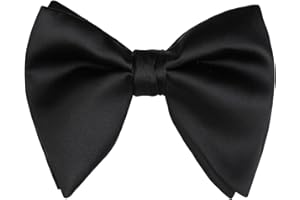 Alizeal Mens Oversize Satin/Velvet Bow Ties Pre-Tied Solid Color for Wedding Party Formal Tuxedo Bowtie