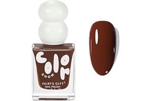 HERBINSOLS Brown Nail Polish - Neutral Coffee Nail Polish - Quick Dry & Long Lasting Dark Nude Nail Varnish - High Glossy Water Based Chocolate Color Nail Varnish - No Need Cure for DIY Home Manicure