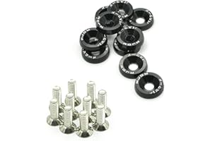 ANNA822 Aluminium 10x eloxiert M6x20 Unterlegscheiben & Schrauben Motor Autozubehör(Schwarz)