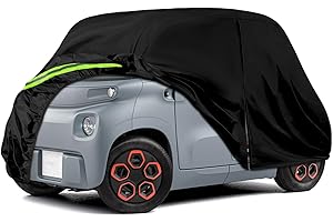 JINSENTGG Vollgarage Autoabdeckung Ersatz für Citroen Ami/Rocks-e/Electric/FIAT Topolino 2020-2024, Auto Abdeckplane Autogarage Ganzgarage, Atmungsaktive Vollgarage Wasserdicht Reflexionsstreifen