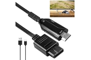 N64 vers HDMI Convertisseur Câble Convertisseur N64 vers HDMI avec Cable 1,5 M Adaptateur Vidéo Audio 1080P pour Consoles de Jeux N64 NGC SNES Gamecube Plug and Play