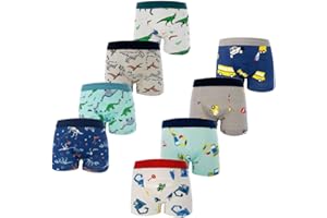 FedMois Culotte Garçon Coton Boxer sous-vêtement 3-11 Ans, Lot de 8