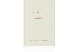 MeinBaby123® Diario de embarazo de lino con grabado en oro, diario de embarazo, regalo para embarazadas, diario de embarazo, regalo de embarazo, diario de embarazo (beige)