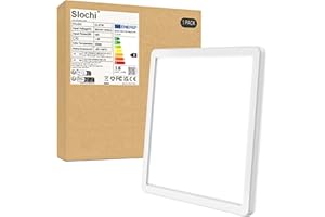 ‎SLOCHI slochi LED Deckenleuchte, 18W Ultra Dünn Deckenlampe Flach 22cm, 6500K Kaltesweiß, LED Deckenleuchte Quadrat für Schlafzimmer, Wohnzimmer, Bad, Balkon, Flur, Küche
