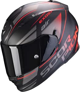 CASCO SCORPION EXO-510 AIR FERRUM MATT BLACK-SILVER-RED XL : Amazon.it:  Auto e Moto