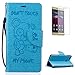 Produktbild CaseHome HUAWEI P9 Lite PU-Leder Etui hülle (Freier Bildschirmschutz) Niedlich Geprägt Leder Mode Bär Muster Entwurf Brieftasche Magnetisch Abnehmbar Folio Buch-Stil Stand-Funktion mit Kreditkartensteckplätze und Handschlaufe Stoßfest Halfter Ganzkörper Schutz PU-Leder Etui Abdeckungs-Haut Shell für HUAWEI P9 Lite-Blau