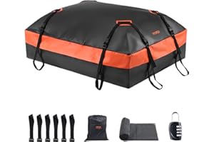 VEVOR Car Rooftop Cargo Carrier Bag, 21 Cubic Feet Car Roof Cargo Carrier, 100% Waterproof Heavy Duty 840D PVC Roof Luggage Bag for All Vehicle with/without Rack- with Lock, Non-Slip Mat, 6 Door Hooks