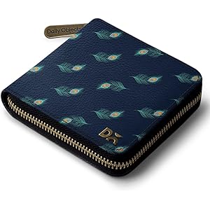 DailyObjects Women\'s Zip Wallet | Made with Vegan Leather Material | Carefully Handcrafted | Holds up to 8 Cards | Slim and Easy to Fit in Pocket | Coin Pocket with Button Closure