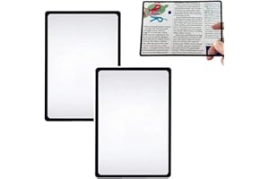 BIRLOZA 2 Piezas Lupas de Páginas 3X Lupas de Tarjetas Lupa de Lectura Lupas de Páginas Rectangular Ayuda para Leer para Personas Mayores Libros Periódicos