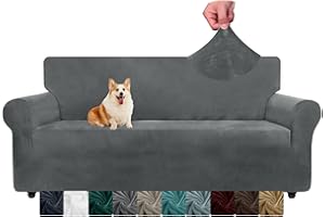 NC CHELZEN Aksamitne pokrowce na kanapę, 3-osobowa, grube, rozciągliwe, pokrowce na sofę, dla psów, zwierząt, antypoślizgowy pokrowiec na sofę, zmywalny, ochraniacz na meble, do salonu (3-osobowy,
