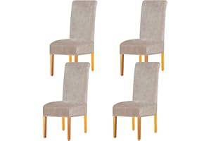 LANSHENG Dining Chair Covers Set of 4, Stretch High Back Chair Seat Protector Slipcovers, Washable Removable Kitchen Chair Covers for Dining Room (Camel, Set of 4)