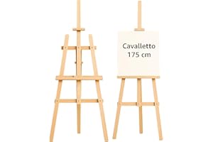 AMAZINGGIRL Cavalletto pittura in legno 175 cm - Cavalletti pieghevoli e regolabili in altezza per dipingere Tela e cavalletto per artisti pittori e tableau matrimonio Ideale per bambini e adulti
