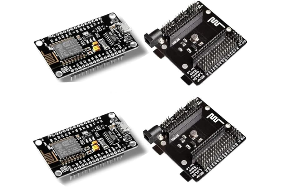 DUBEUYEW ESP8266 NodeMcu V3 CH340 ESP-12F WiFi Development Board for Arduino IDE/Micropython, with GPIO Breakout board(2x ESP8266 Kit)