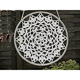 Ø 30 cm Fensterbild Fensterdeko gehäkelt weiß