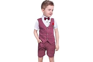 Nwada Abbigliamento Bambino Maschio da Cerimonia Vestiti Eleganti Tuta Bimbo Completo Camicia e Pantaloni 2 a 7 Anni