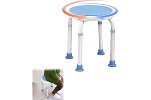 Suusolny 360° Drehbarer Duschhocker Höhe einstellbar 36-51cm Duschhilfe rutschfest Badhocker Duschstuhl Badehocker Badsitz Duschsitz für Schwangere Alte