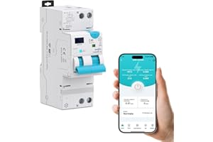 TONGOU Intelligente Interruttore Differenziale e Magnetotermico RCBO ，Riarmo Automatico Tipo A 1-40A 30mA 1P+N，Protezione da Sovraccarico & Cortocircuito - Connessione WiFi/TUYA App
