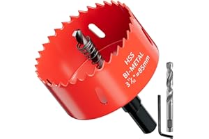 GARHWAL Bi-metalowa otwornica 85 mm, koronka wiertnicza, wiertło do otworów, z adapterem trójkątnym i wiertłem centrującym – precyzyjne i szybkie cięcie drewna, tworzywa sztucznego, płyt