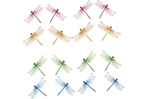 Milisten Simulated Dragonfly Decoration 4.7 Inch Realistic Clip-on Craft Ornament for Home Background Window Curtain Accent and Event Styling
