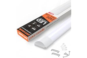 paul russells 2ft LED Batten, Ceiling Fitting Tube Light, 6500K Daylight, 20W, 2400 Lumens, Light for Office, Bathroom, Kitchen, Garage, Warehouse Fluorescent Lighting Replacement, 1 Pack